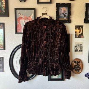 vintage 90s whimsigoth velvet cardigan